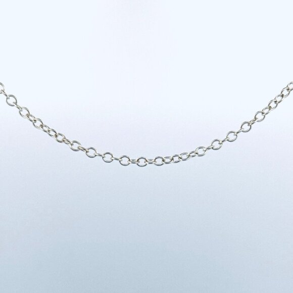 Estate Sterling Silver 925 Rolo Chain Necklace 18” Length, 1.7mm, 5.4g - Picture 3 of 8